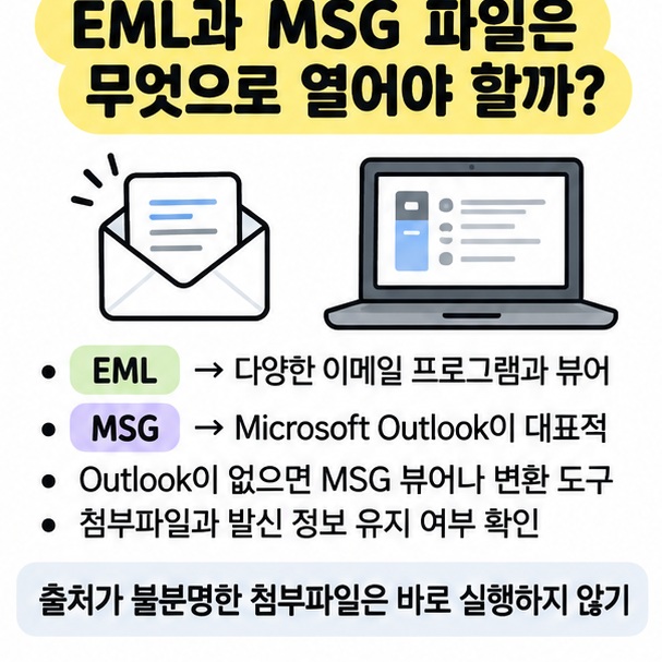 EML과 MSG 파일을 이메일 앱과 Outlook에서 여는 방법과 첨부파일 주의사항 이미지