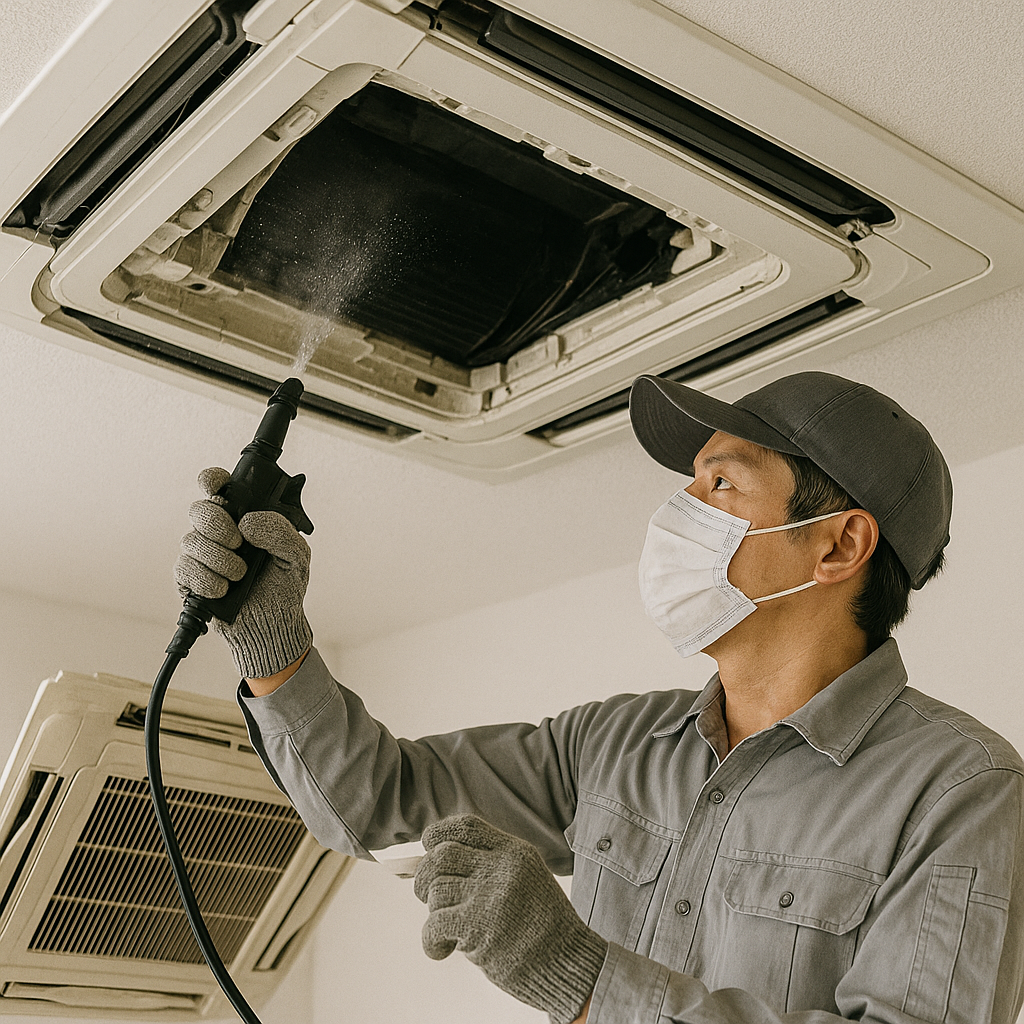 천장형 에어컨 청소