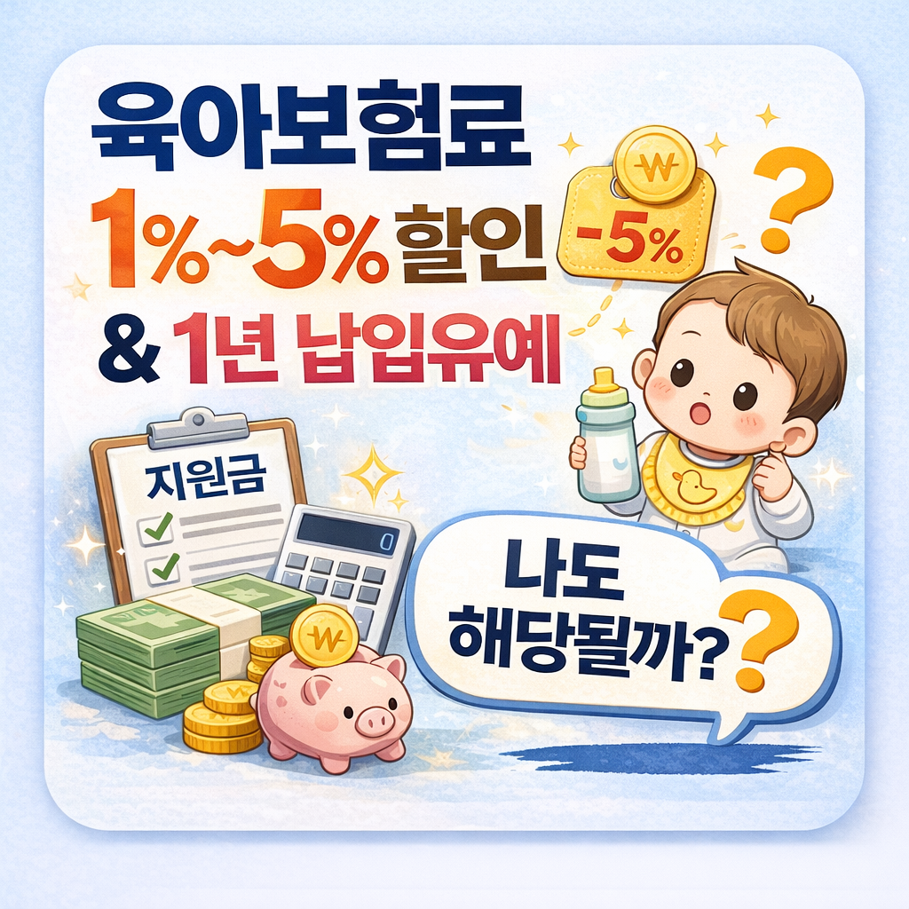 육아보험료 할인 및 1년 납입유예 나도 해당될까?