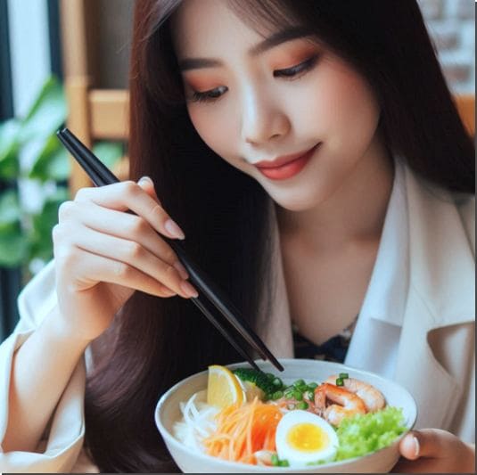 뮤코다당단백 생성에 좋은 음식 먹는 여성