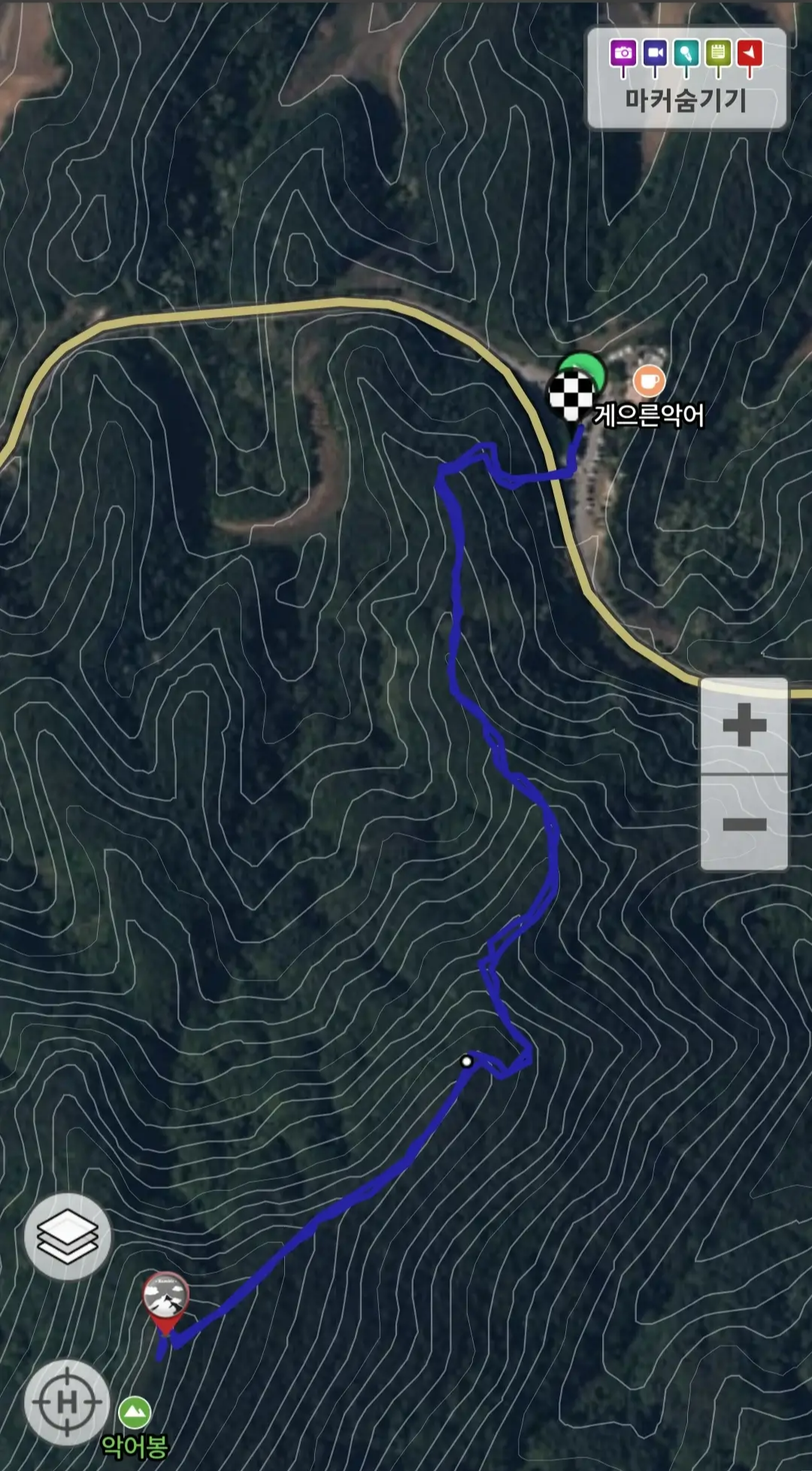 악어봉의 등산지도 모습