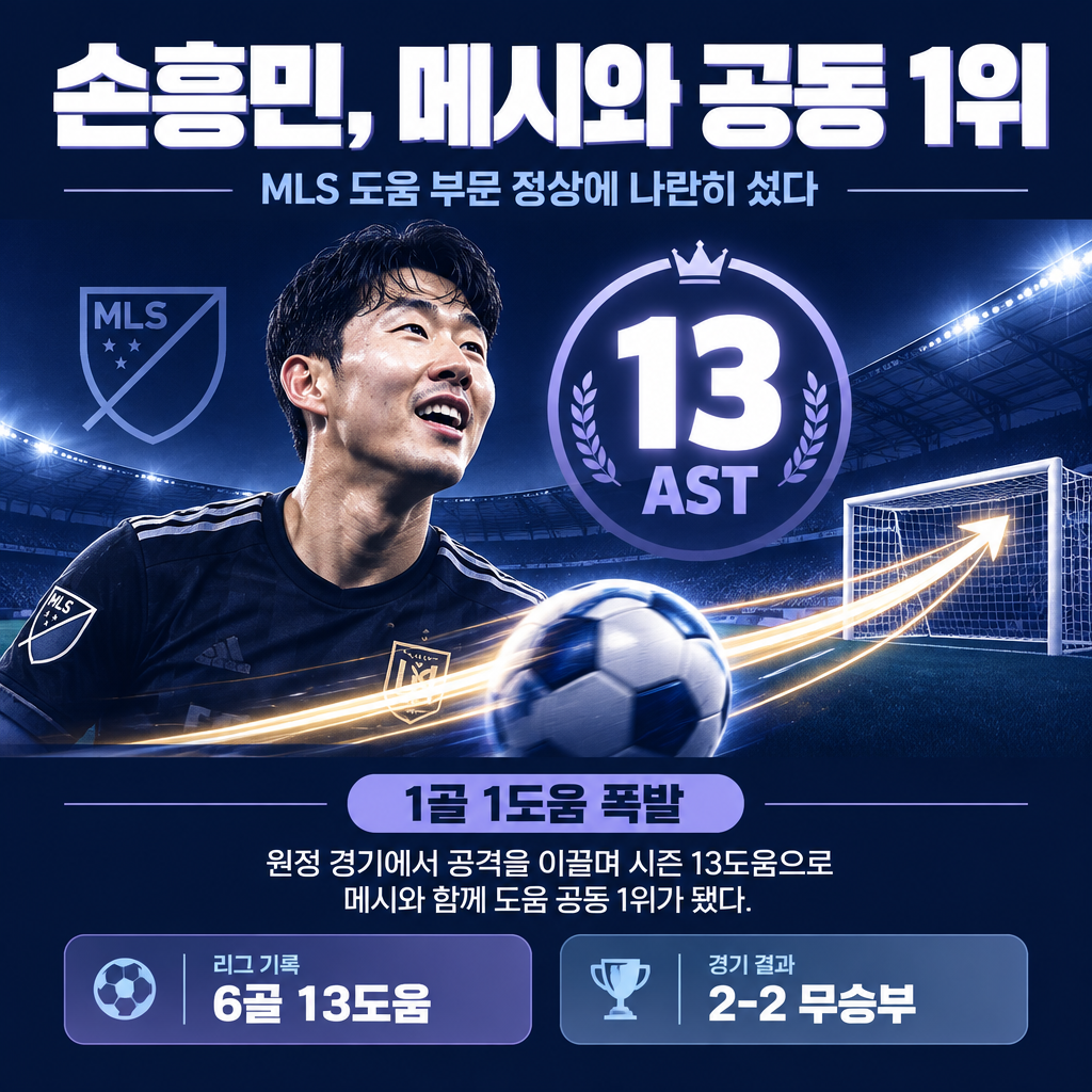 손흥민, 메시와 공동 1위