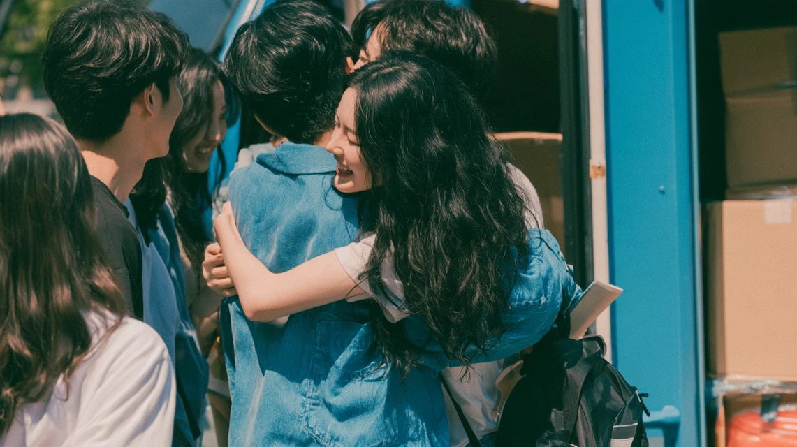 새로운 시작을 응원하며 인사하는 모임원들