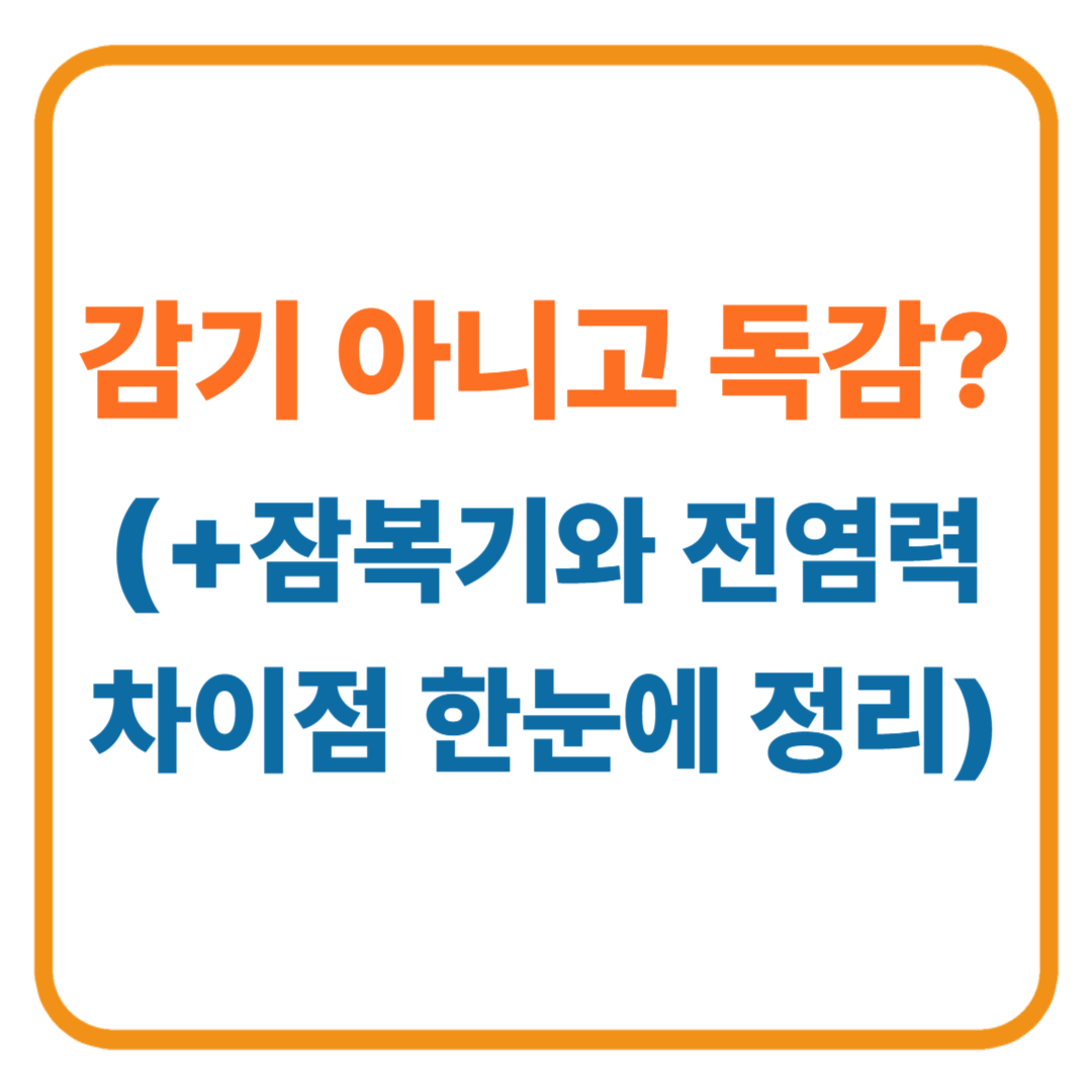 감기 아니고 독감? 잠복기와 전염력, 차이점 한눈에 정리!