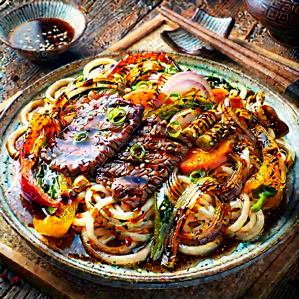 야식요리 소스에 야끼 우삼겹볶음우동 만들기