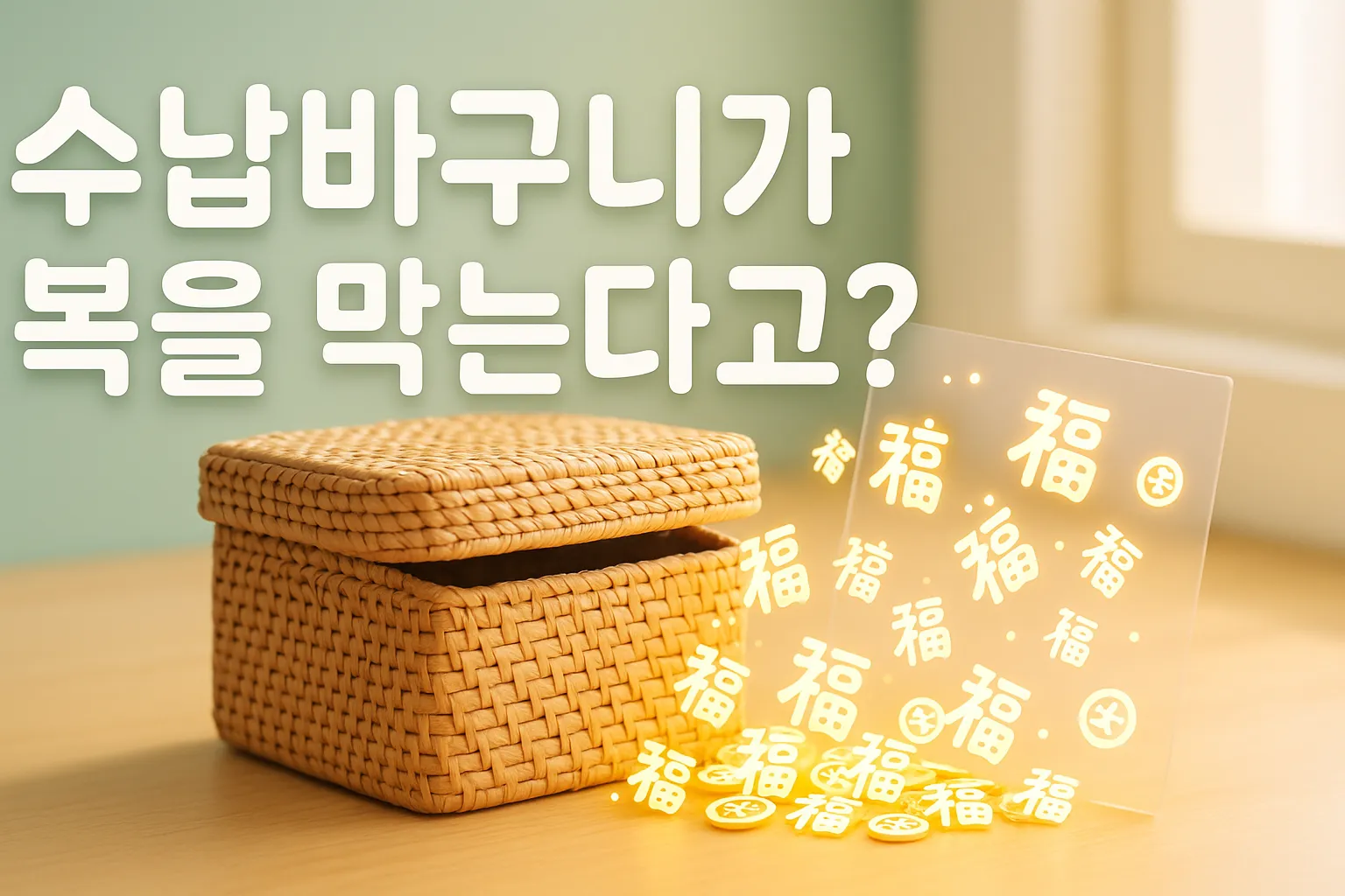 🧺 수납바구니가 복을 막는다고? 돈 부르는 풍수 정리법