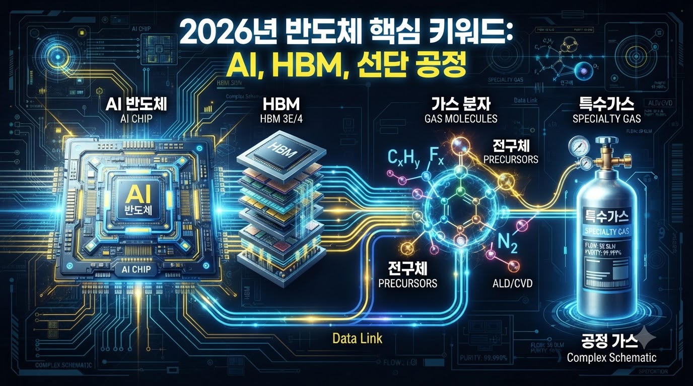 AI 반도체 수혜주: 독점력 높은 미국 특수가스·소재 관련주 4선