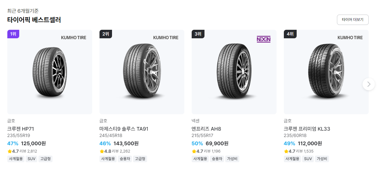 타이어 비교 사이트
