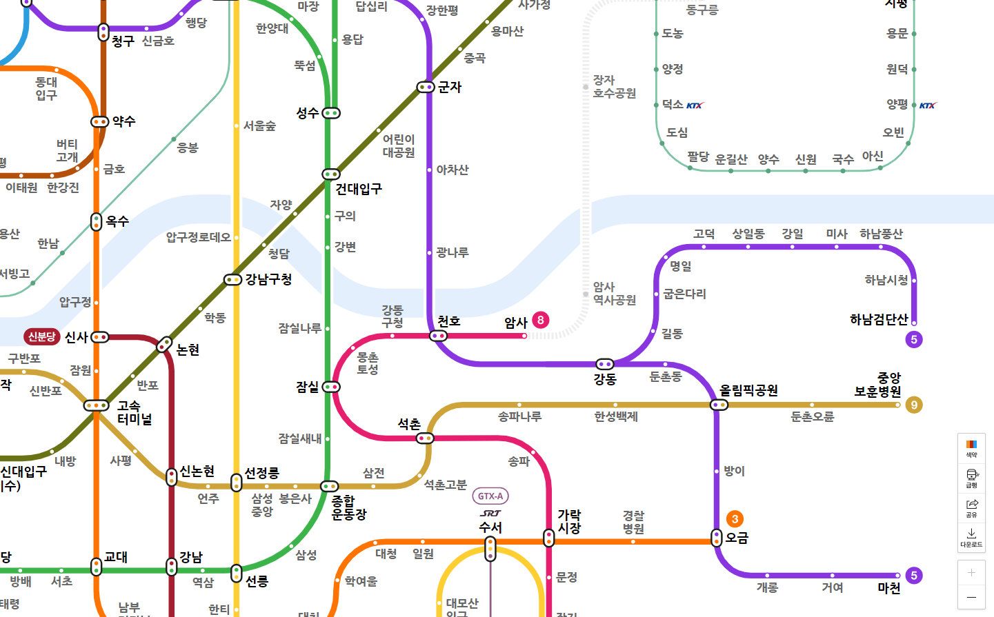 서울 지하철 노선도 크게보기