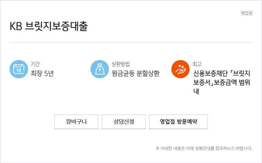 KB 브릿지보증대출