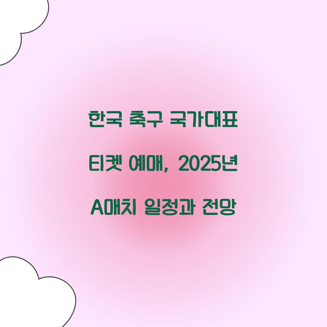 한국 축구 국가대표 티켓 예매