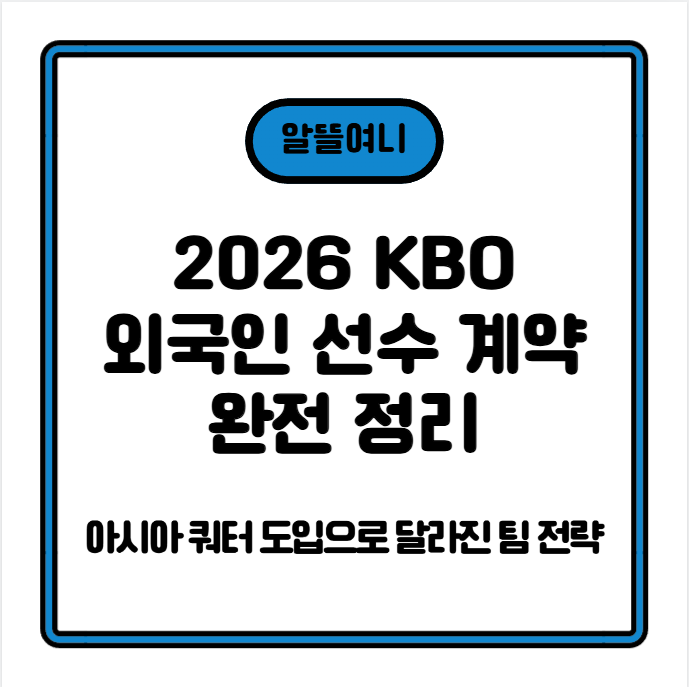 2026 KBO 외국인 선수 계약 현황 완전 정리 &mdash; 아시아 쿼터 도입으로 달라진 팀 전략