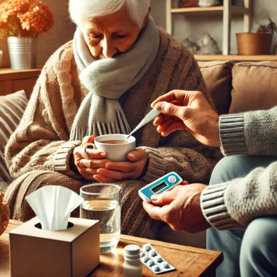 노년층 독감관련 이미지