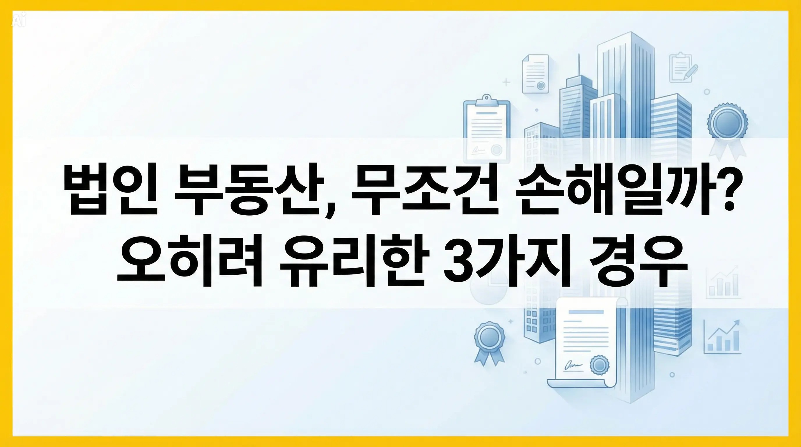 법인 부동산, 무조건 손해일까? 오히려 유리한 3가지 경우