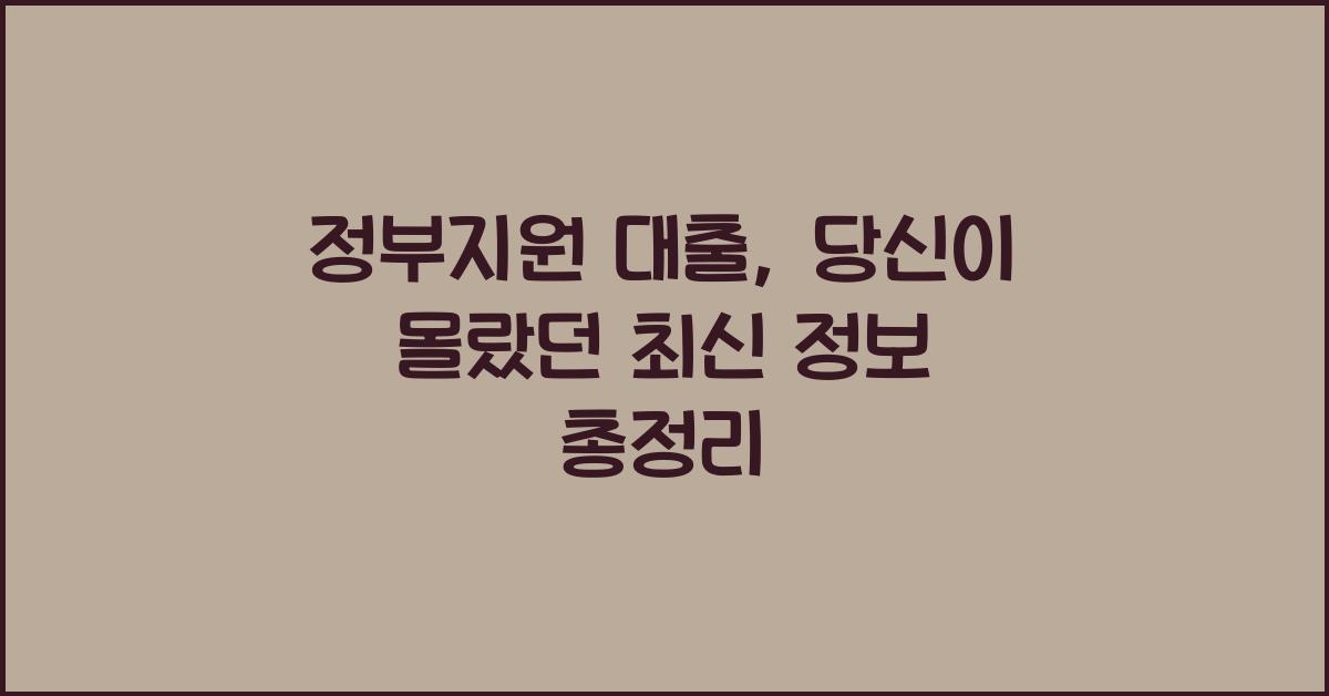 정부지원 대출