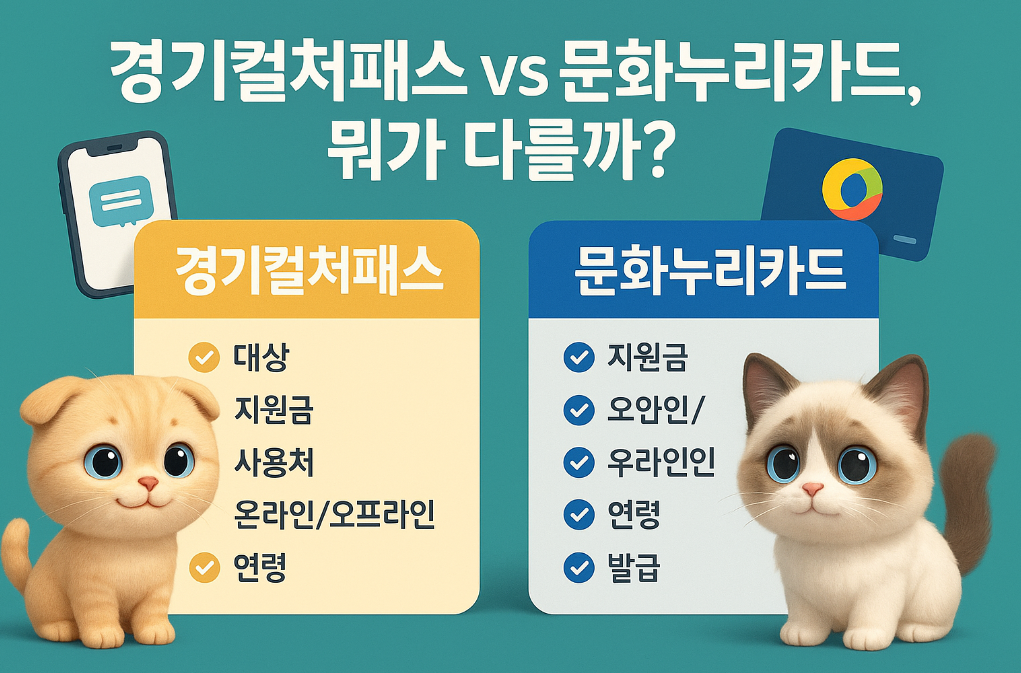 경기컬처패스 vs 문화누리카드, 뭐가 다를까?