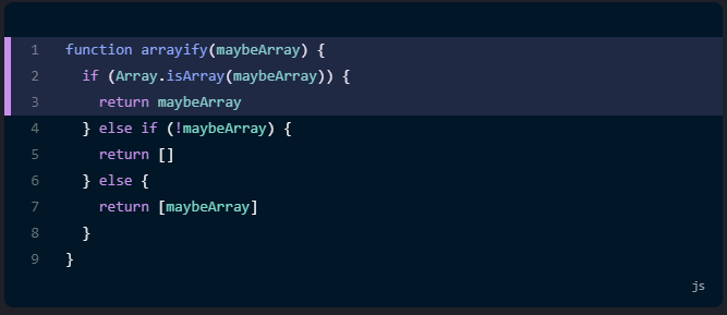 배열이 주어지면 배열을 리턴한다.