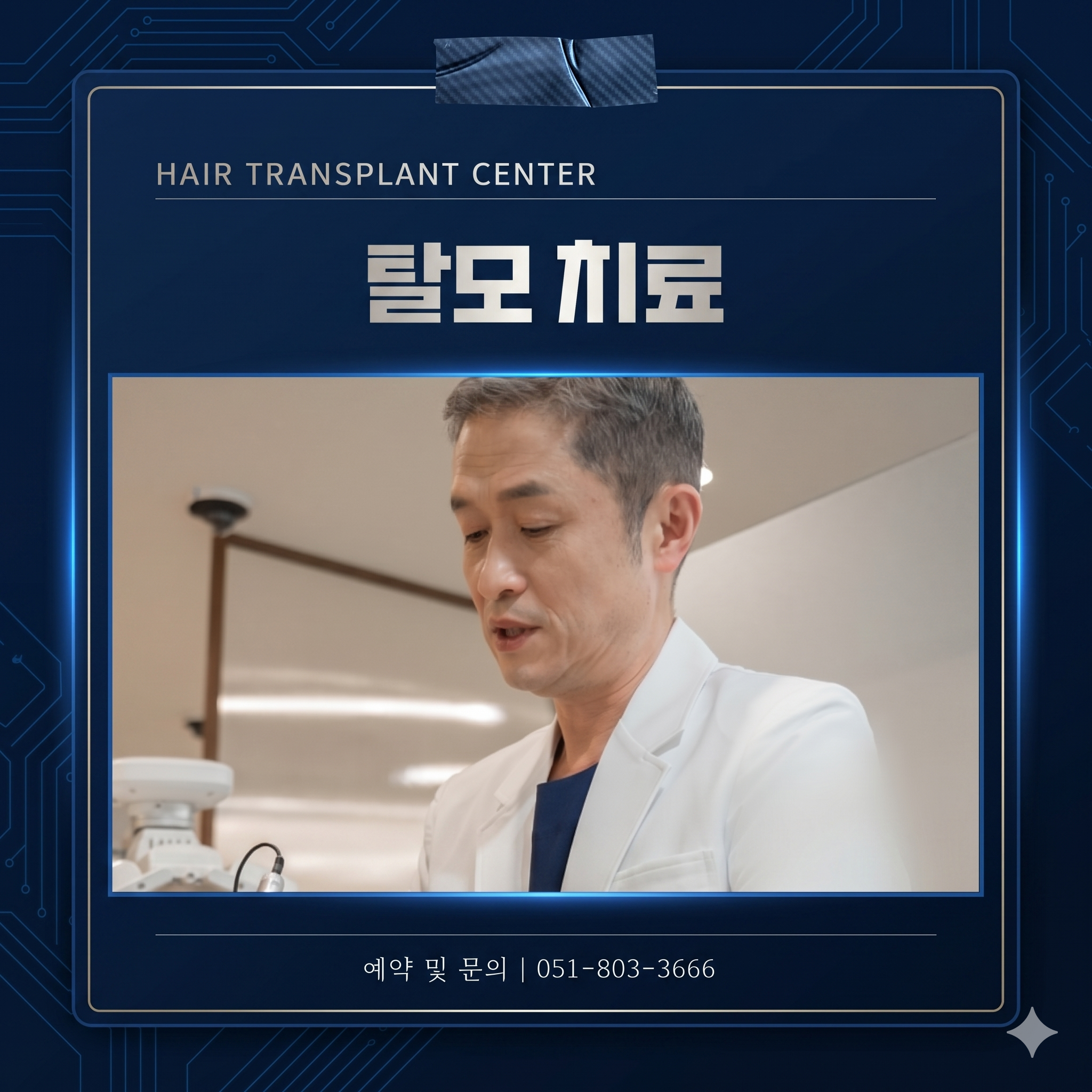 부산탈모전문병원의 원장님 모습을 ai로 보기좋게 정리