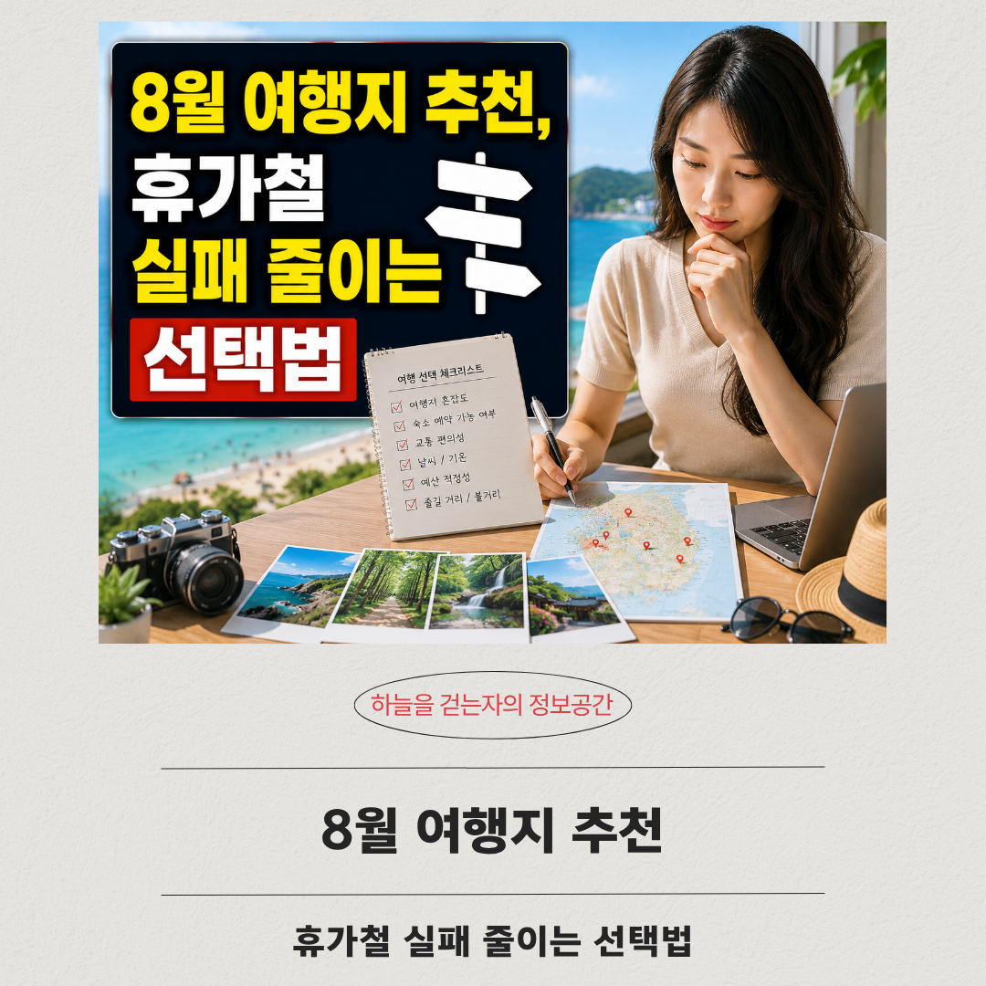 8월 여행지 추천, 휴가철 실패 줄이는 선택법