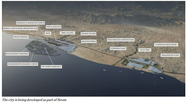 사우디 네옴시티의 팔각형 플로팅 도시 VIDEO:Saudi Arabia unveils plans for octagonal floating port city in Neom
