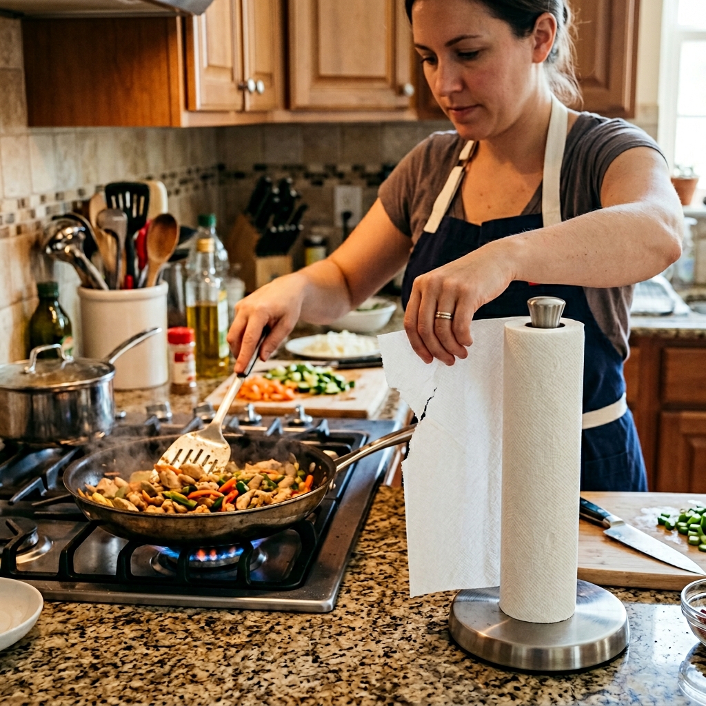 키친타올홀더 고정력 한손 사용 비교