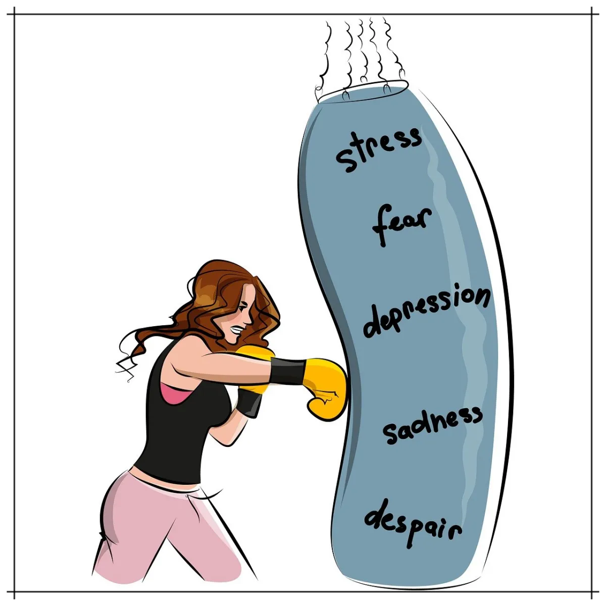 스트레스-없애려는-여자-복서