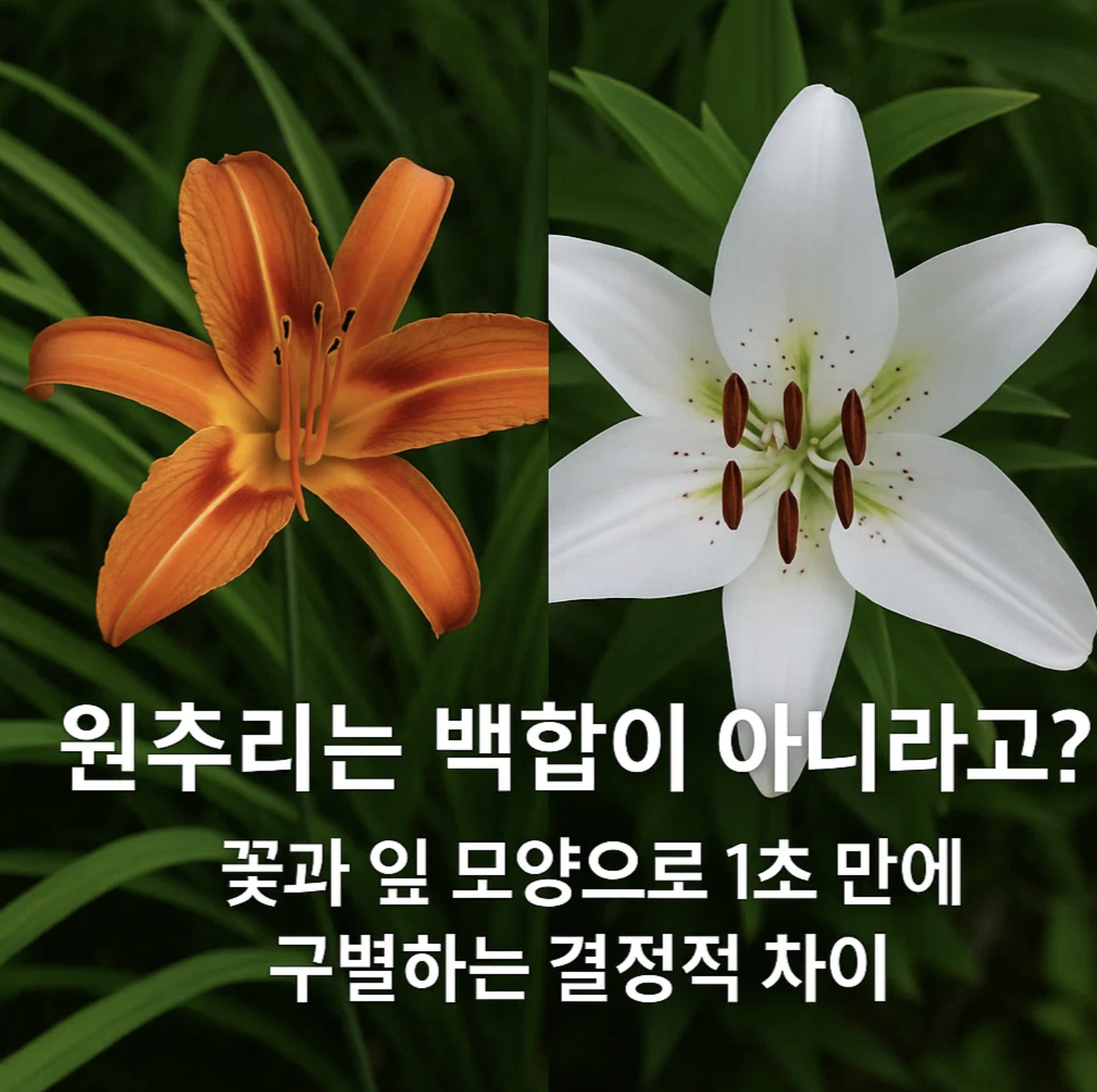 원추리는 백합이 아니라고? 꽃과 잎 모양으로 1초 만에 구별하는 결정적 차이