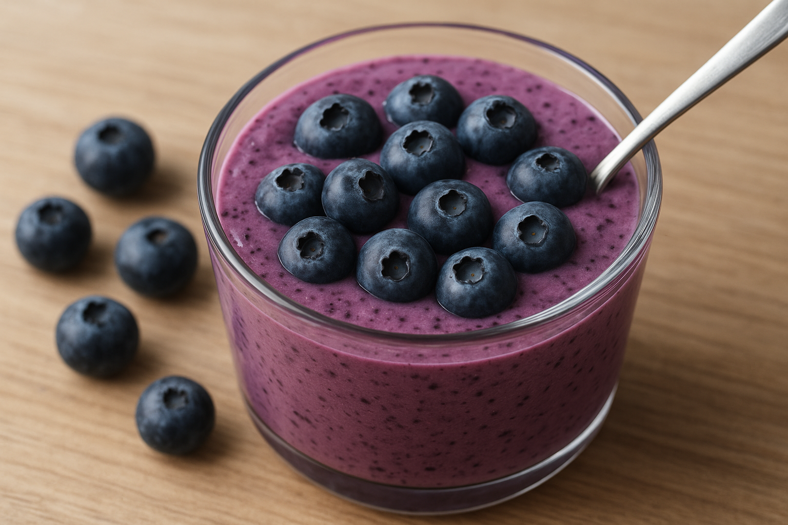 alt 건강을 지켜주는 블루베리를 요거트와 함께 먹는 사진