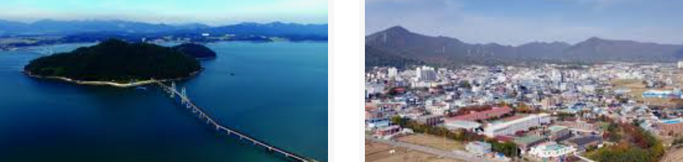 강진군 도시 및 섬 모습