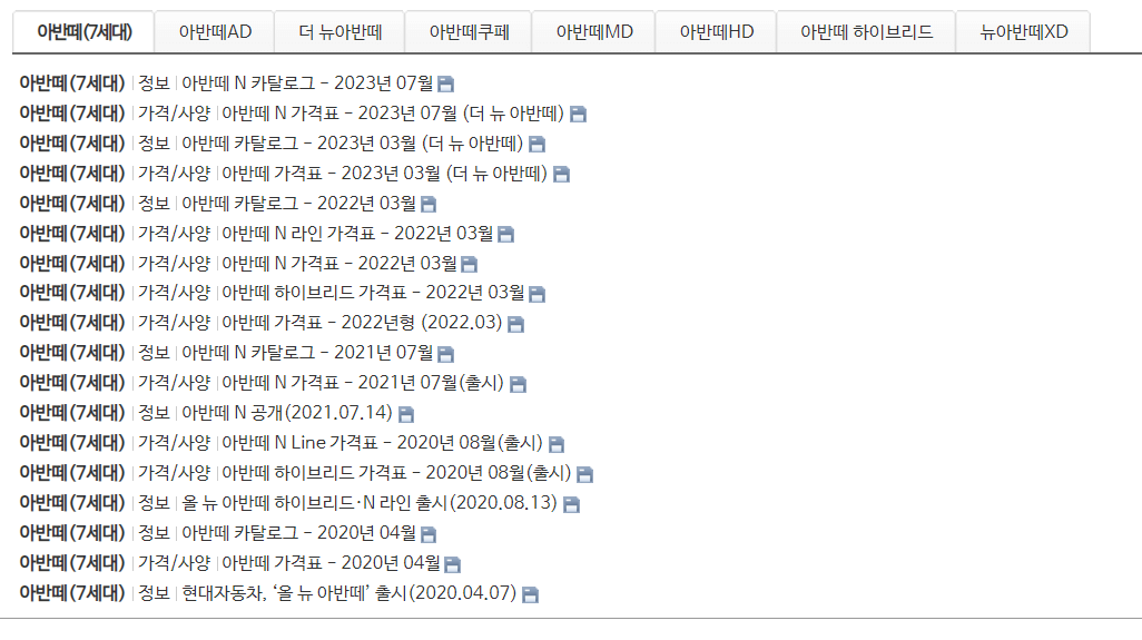 현대-아반떼-카탈로그