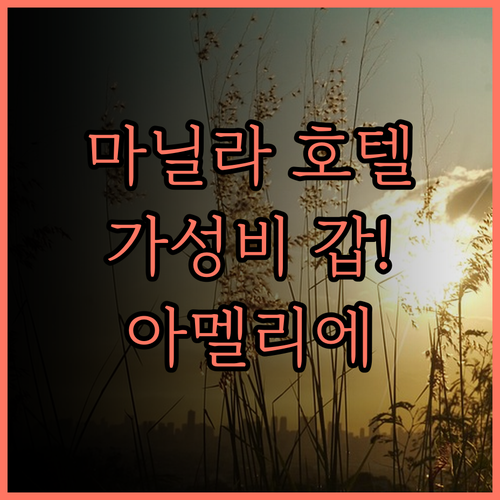 아멜리에 호텔 마닐라.. 말라테 가성