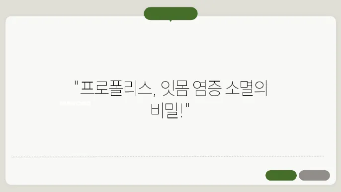염증 완화의 비결: 잇몸 건지을 위한 프로폴리슨 활용법