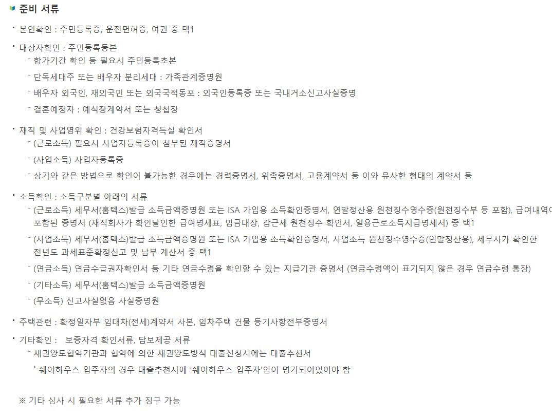 청년 버팀목 전세자금대출 조건 금리 서류