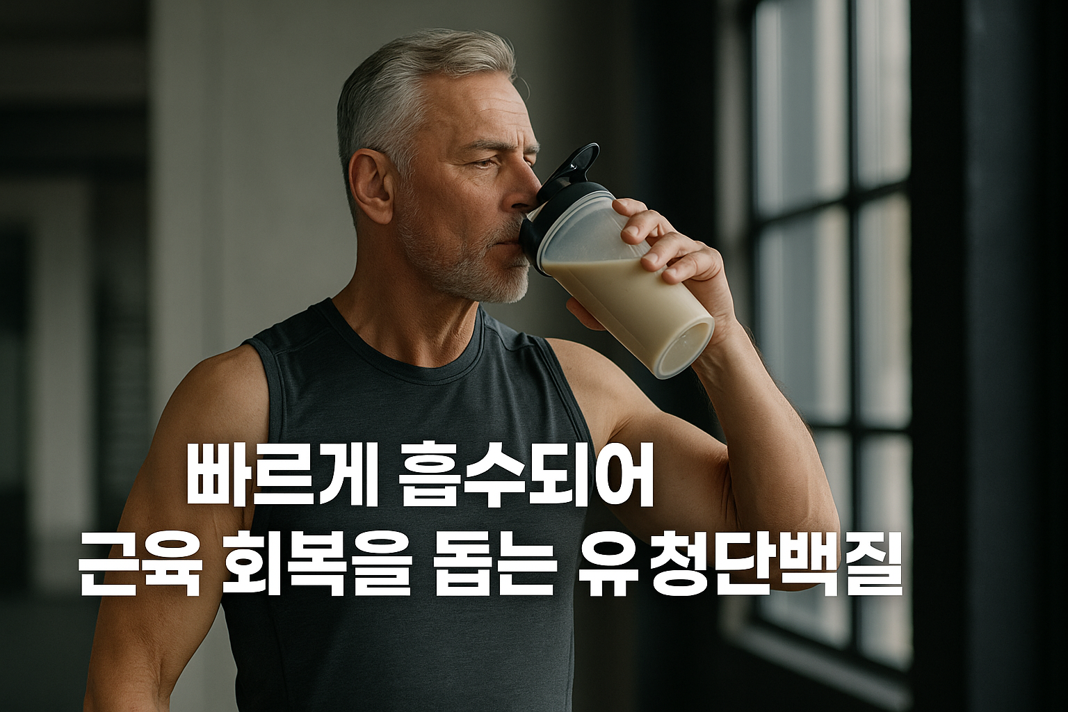 "유청단백질 – 근육 회복과 체력 보강에 적합한 고흡수 단백질"에 대한 이미지입니다.