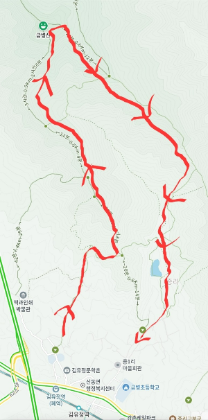 금병산 등산지도