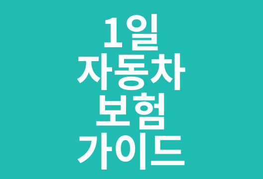 1일자동차보험 원데이자동차보험 하루단기자동차보험 완벽 가이드