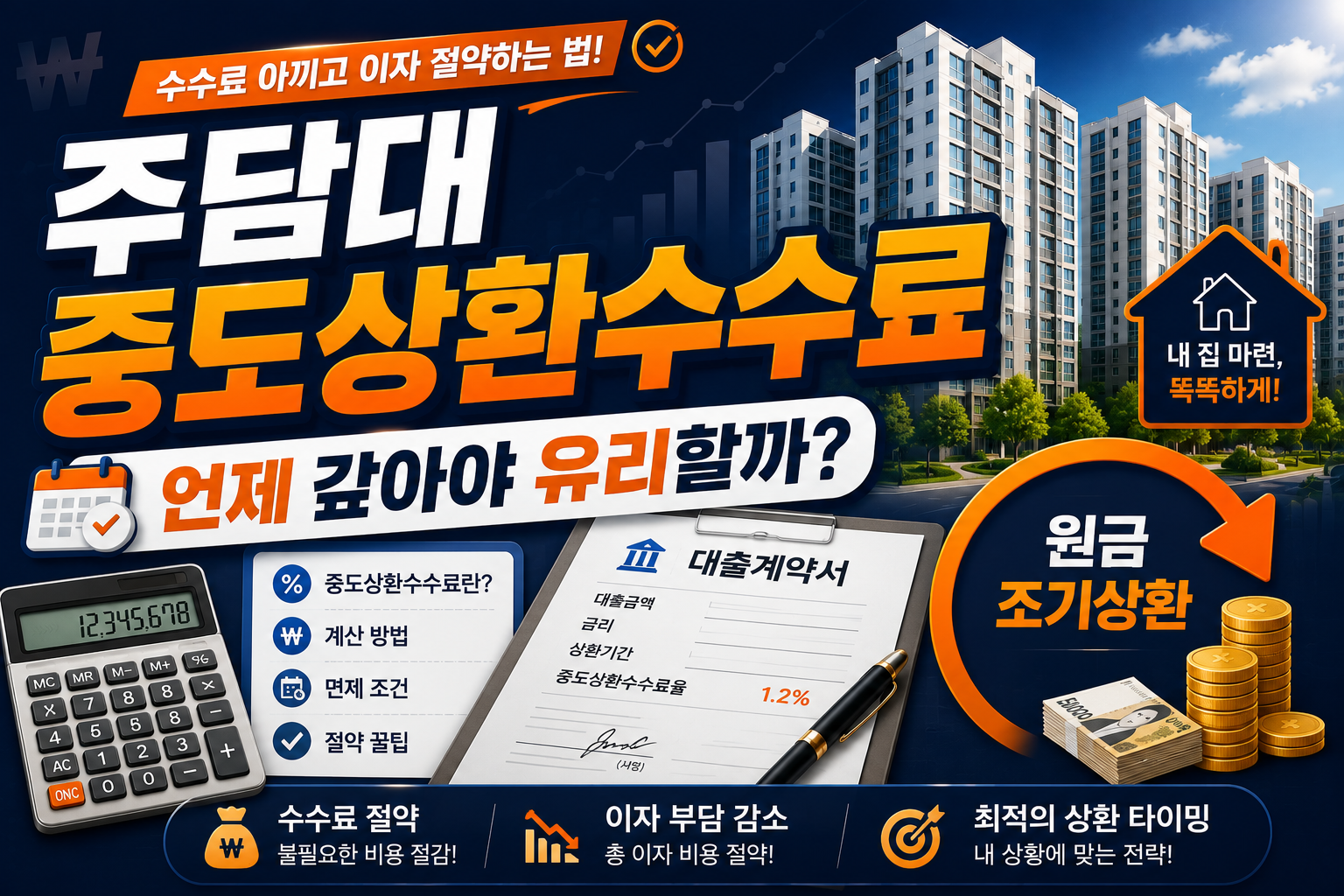주택담보대출 중도상환수수료 총정리｜언제 갚아야 가장 유리할까?