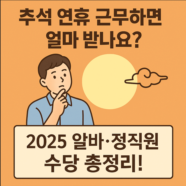 추석 연휴 근무하면 얼마 받나요? 2025 알바·정직원 수당 총정리!