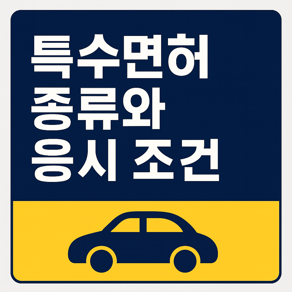 특수면허 종류와 응시 조건 총정리 (최신판)