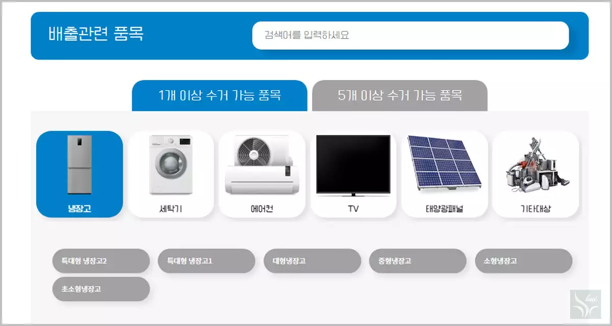 e순환거버넌스 품목선택
