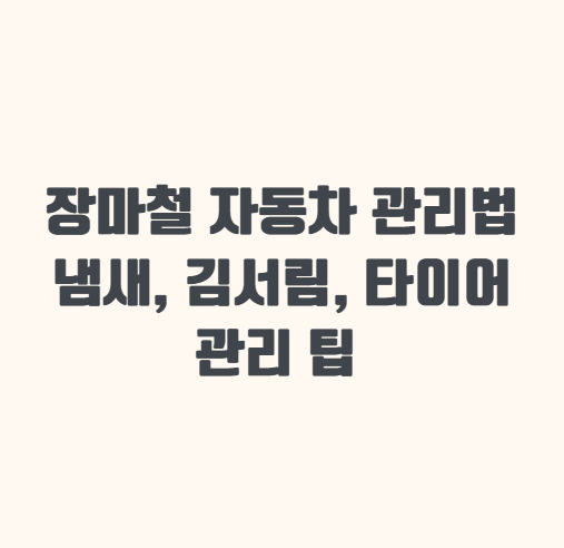 장마철 자동차 관리방법