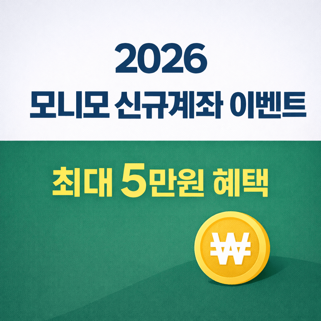 2026 모니모 신규계좌 5만원 혜택