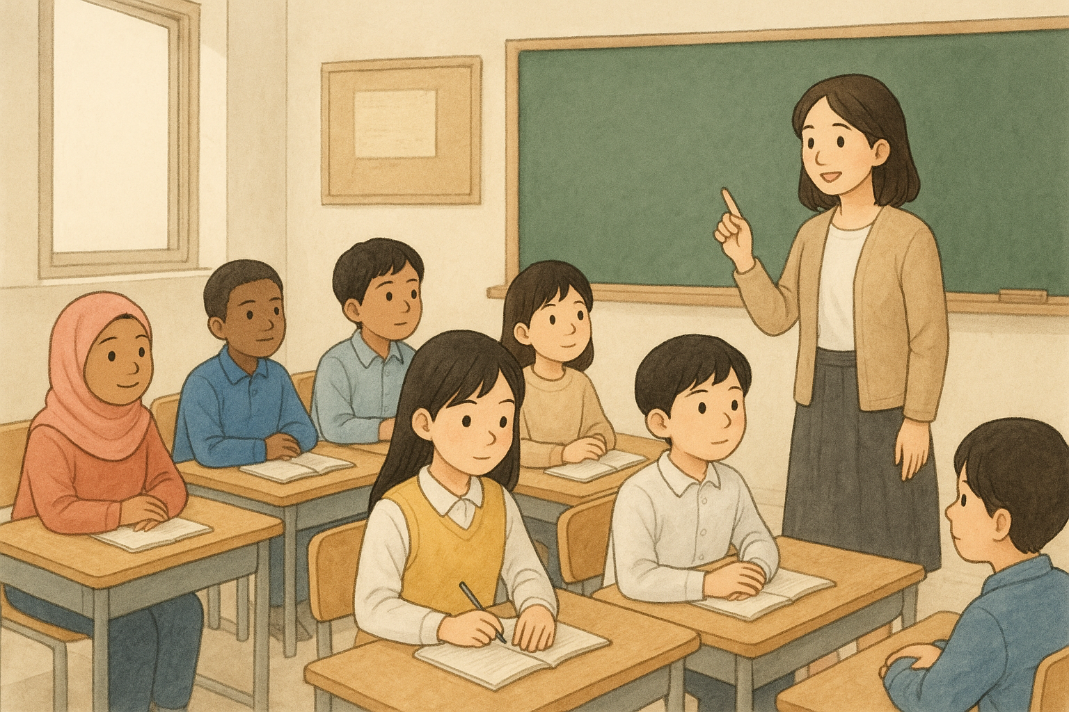 중도입학 학생이 수업을 받는 모습