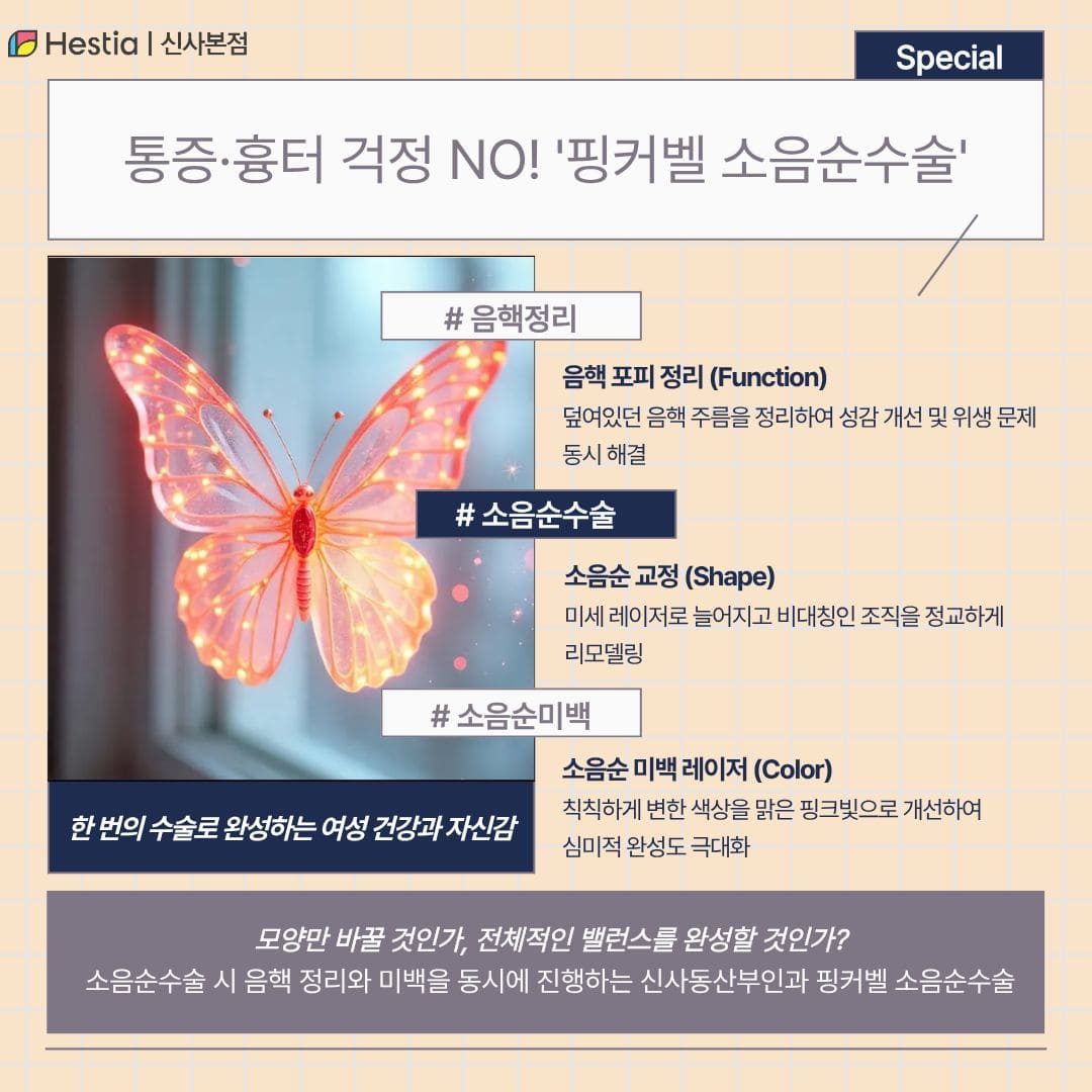 헤스티아만의 3-in-1 솔루션: 핑커벨 소음순수술