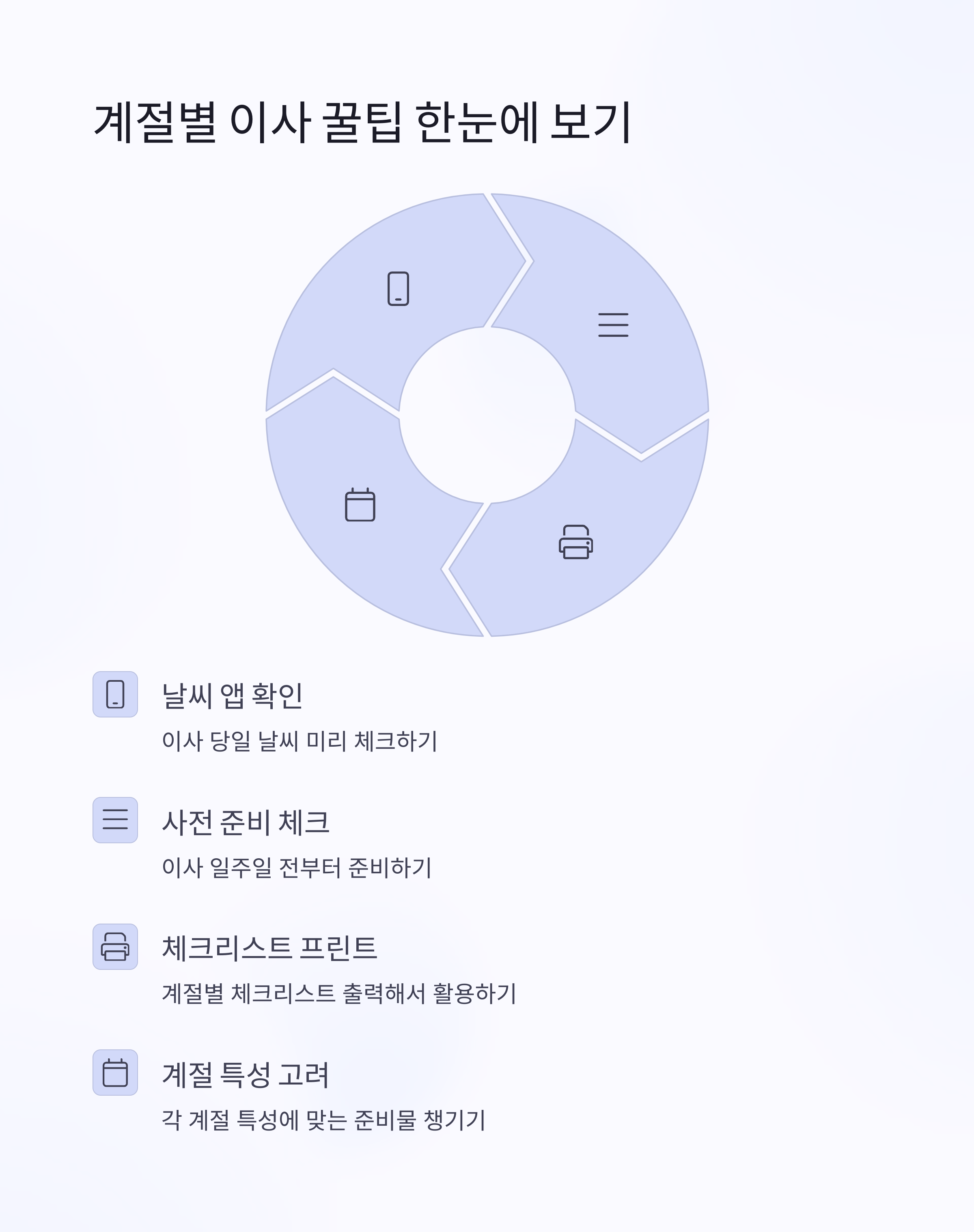 계절별 이사 꿀팁