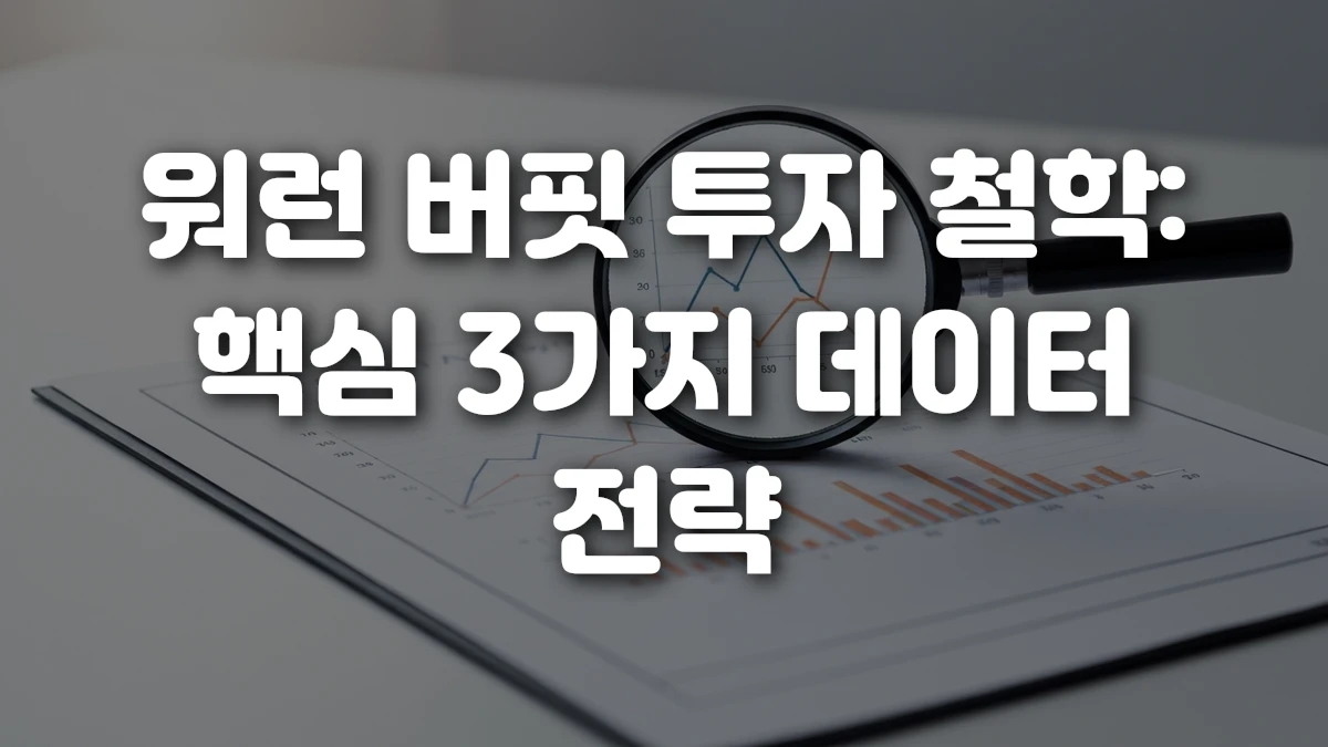 워런 버핏 투자 철학 핵심 3가지 데이터 전략