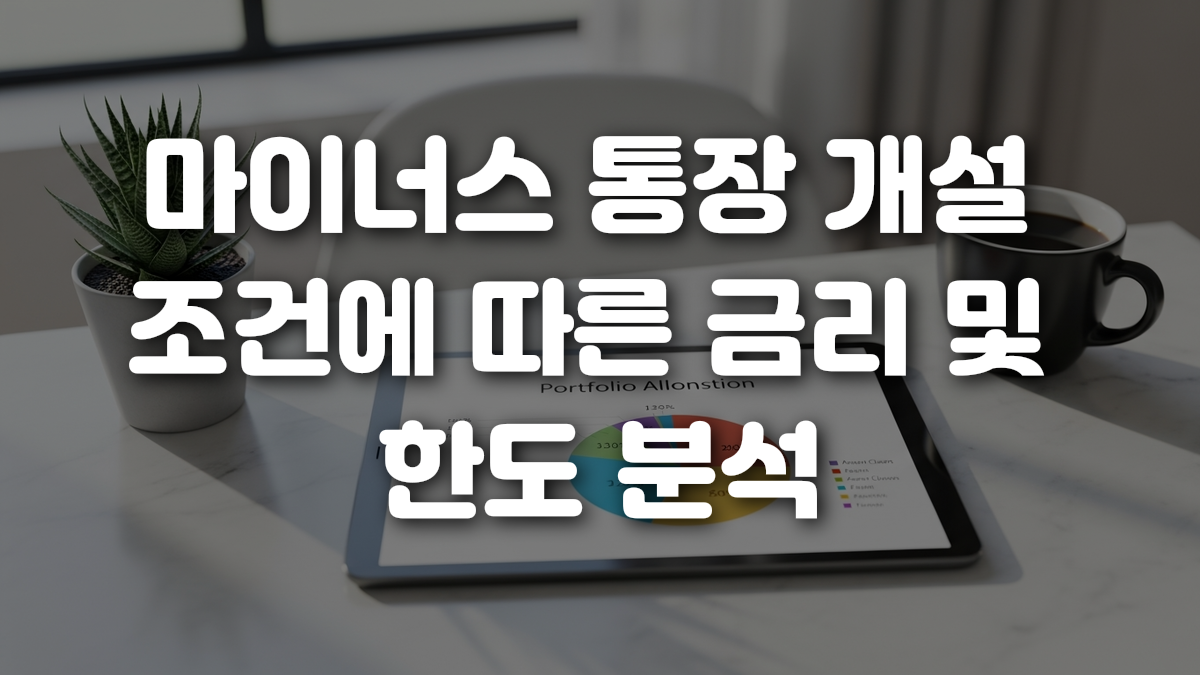 마이너스 통장 개설 조건에 따른 금리 및 한도 분석