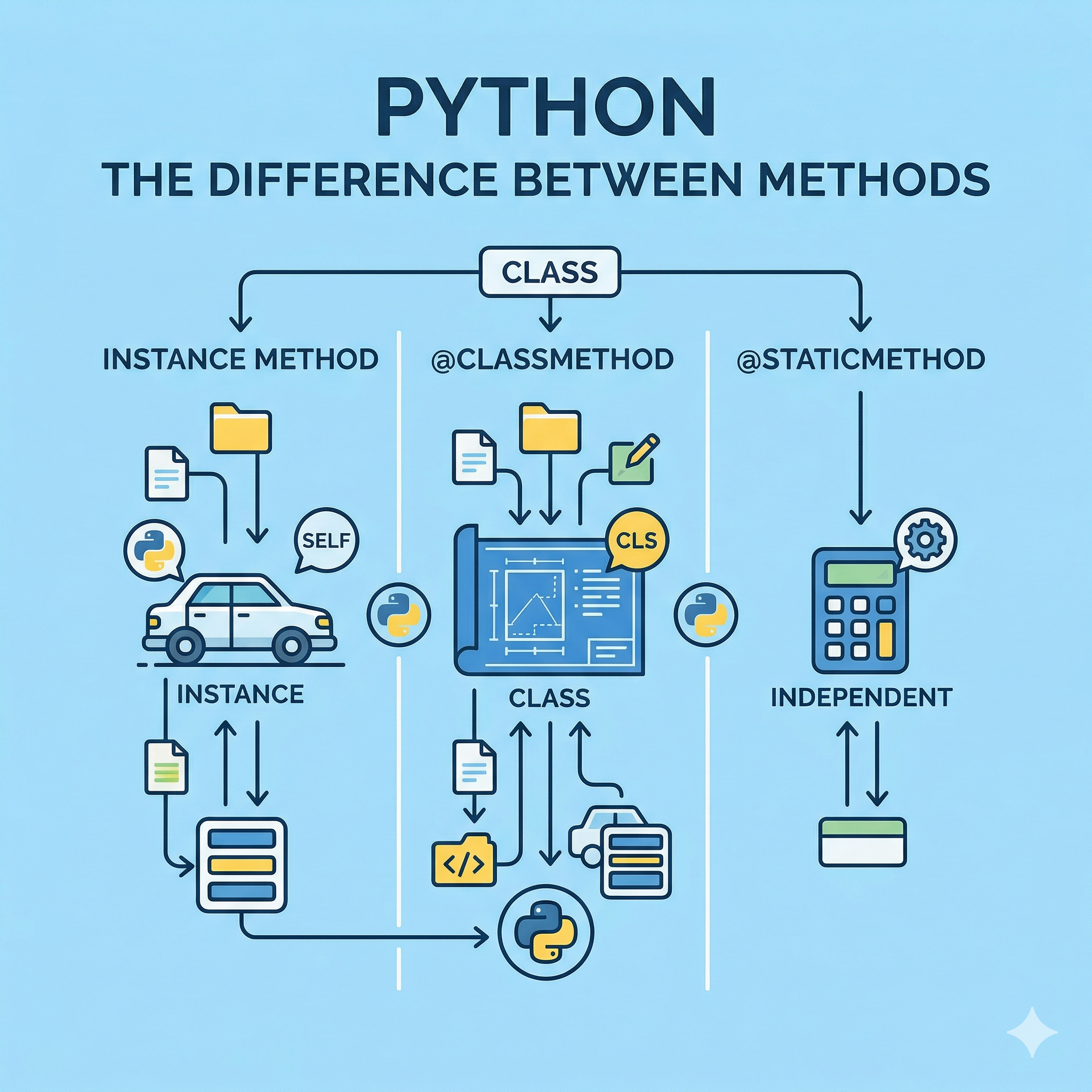 @staticmethod vs @classmethod vs 인스턴스 메서드