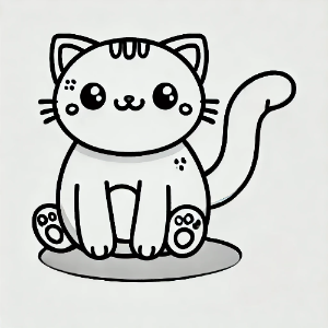 고양이 색칠도안