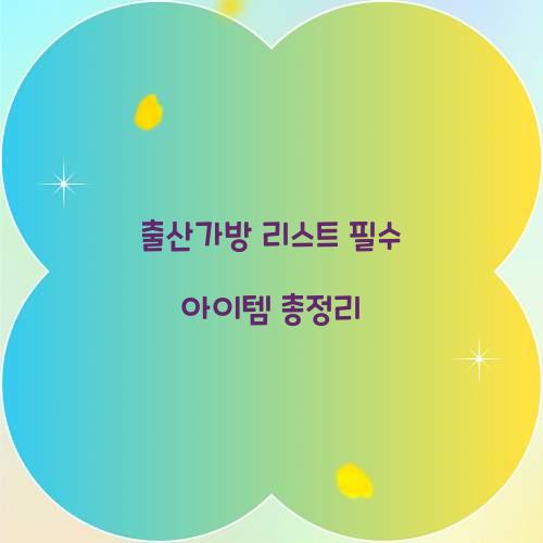 출산가방 리스트